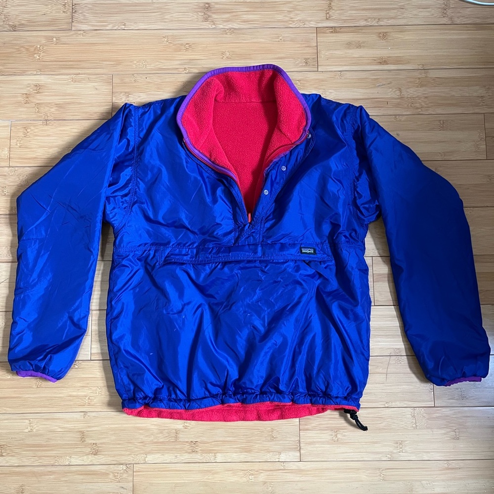 Vintage Patagonia reversible Blue and Red pullover Jacket
